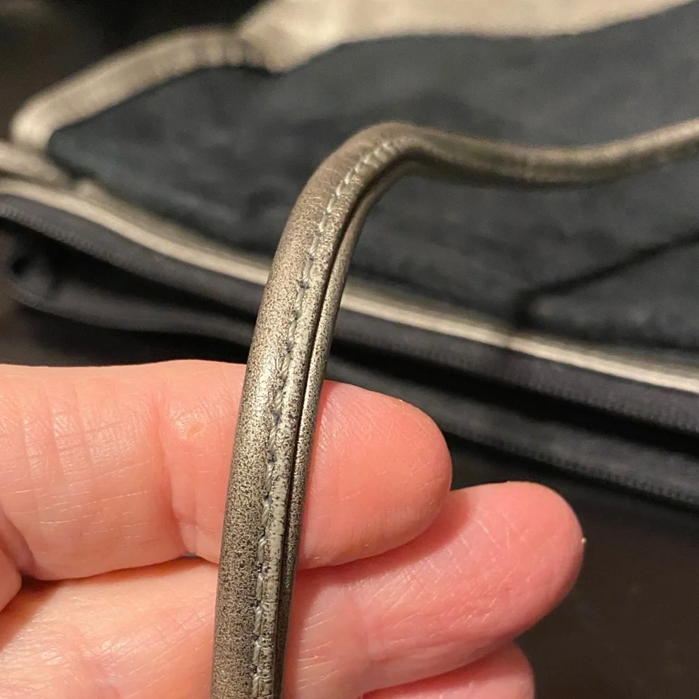 Elegant Gray Leather vintage crossbody bag